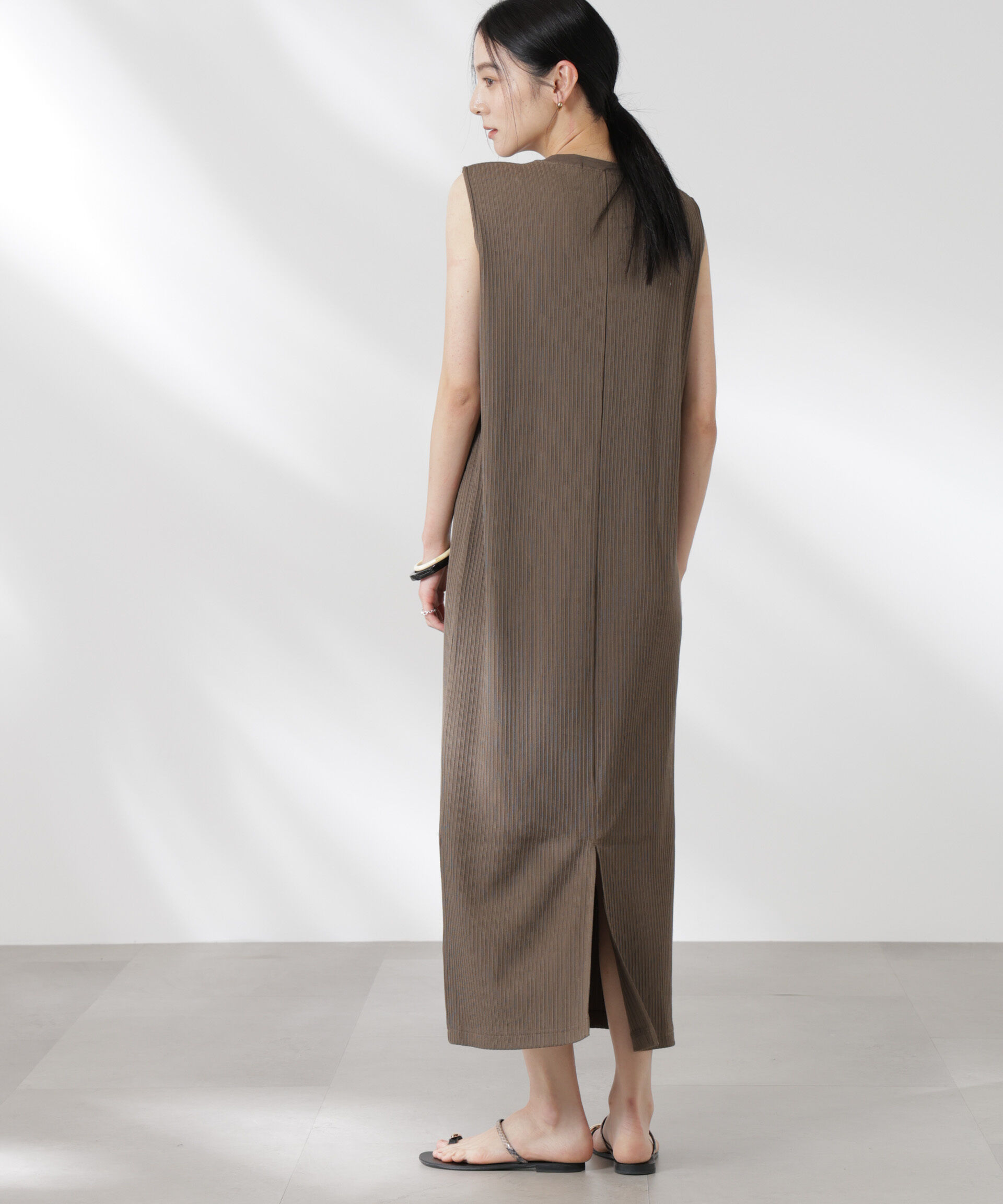 nano･universe「ヘンリーネックドライテレコワンピース」|ワンピース|