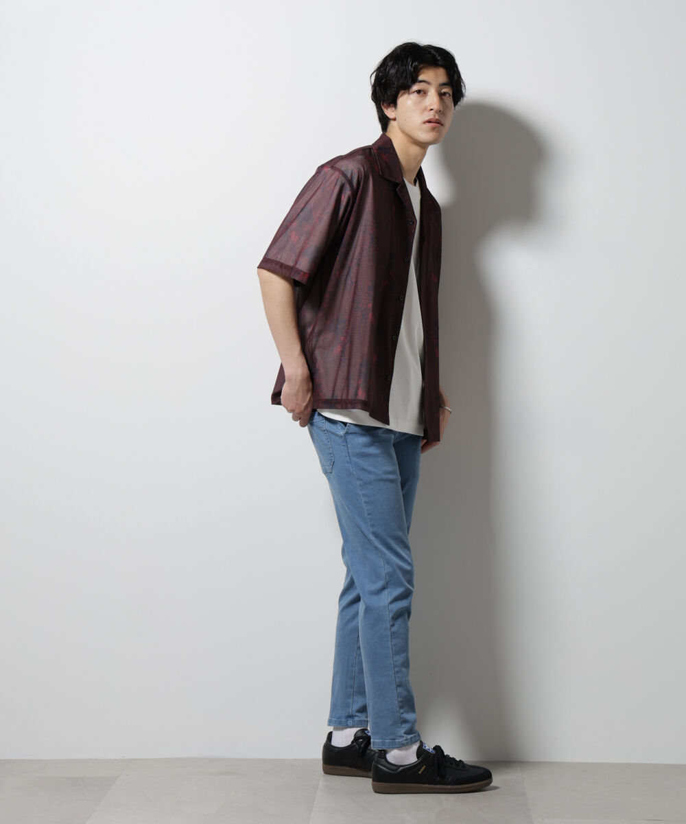 nano･universe「NORMANBROS別注 メッシュプリントシャツ 半袖」|シャツ・ブラウス|