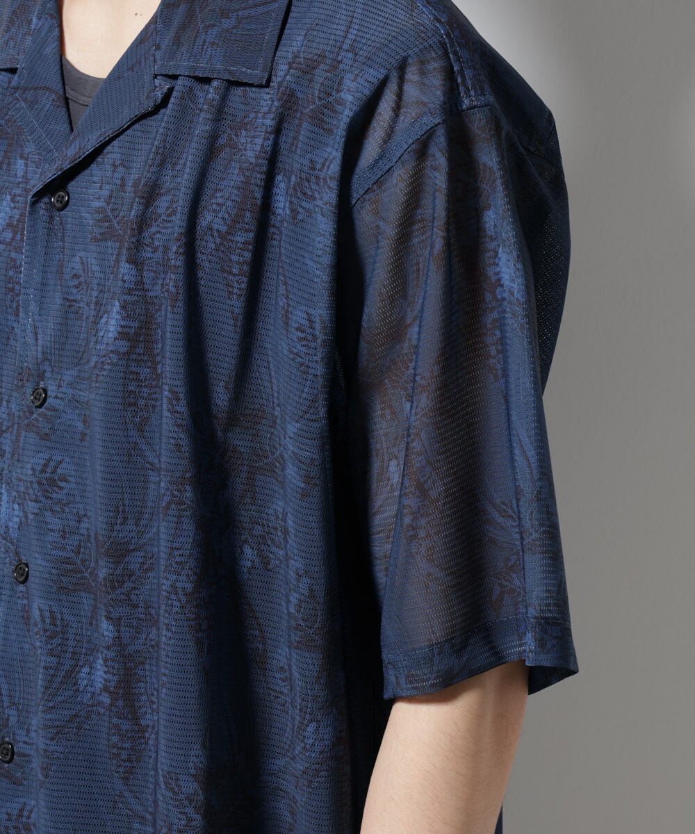 nano･universe「NORMANBROS別注 メッシュプリントシャツ 半袖」|シャツ・ブラウス|