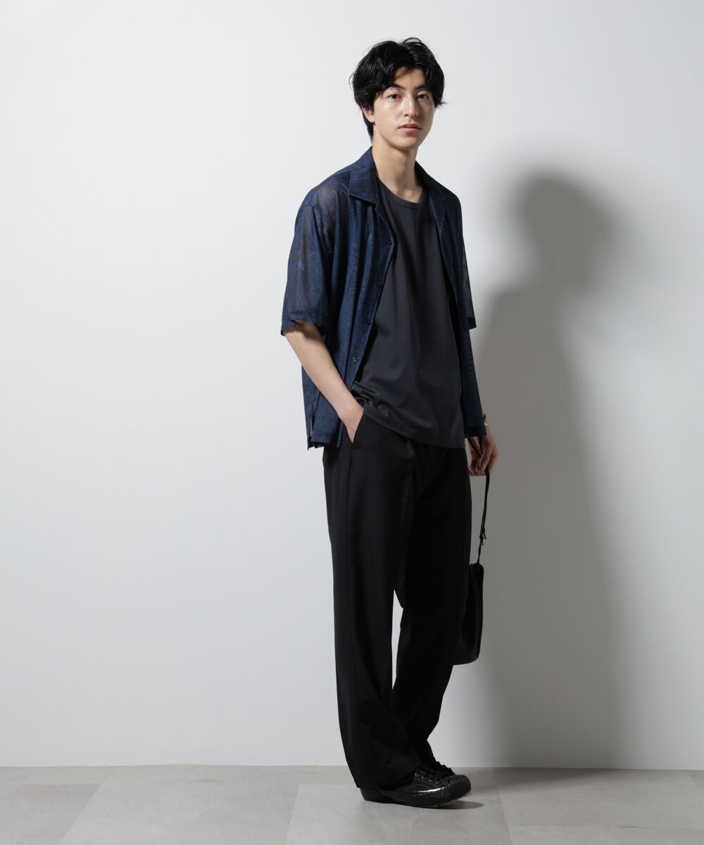 nano･universe「NORMANBROS別注 メッシュプリントシャツ 半袖」|シャツ・ブラウス|