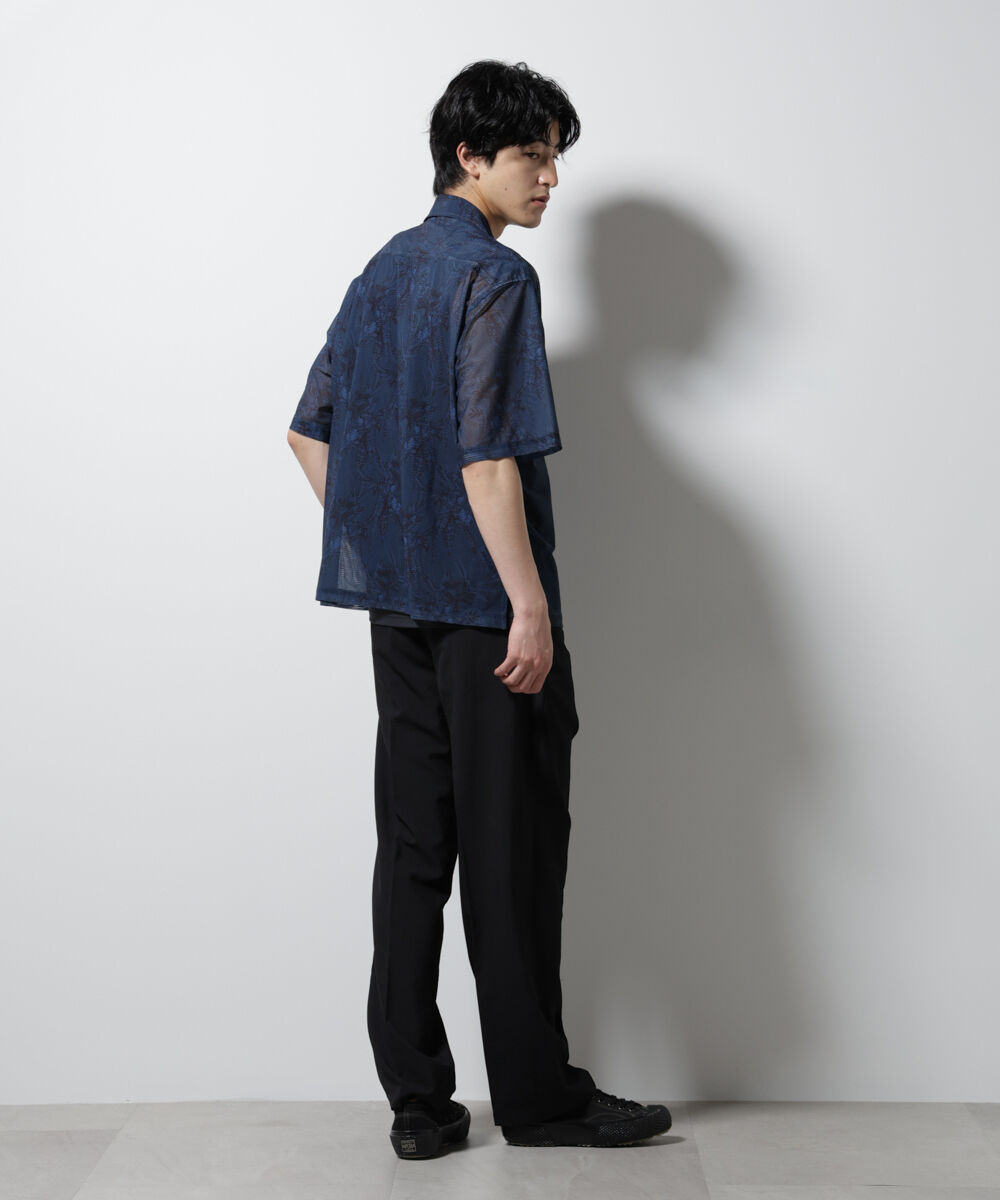 nano･universe「NORMANBROS別注 メッシュプリントシャツ 半袖」|シャツ・ブラウス|