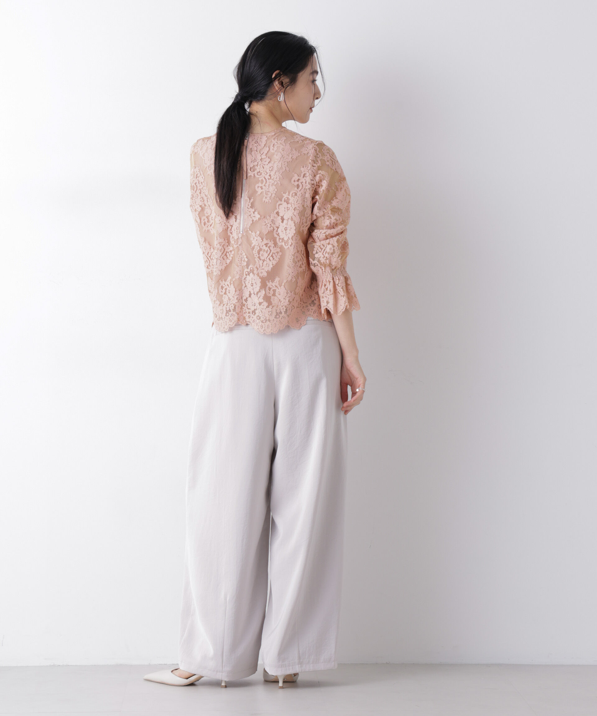 nano･universe「レーススカラップブラウス」|シャツ・ブラウス|