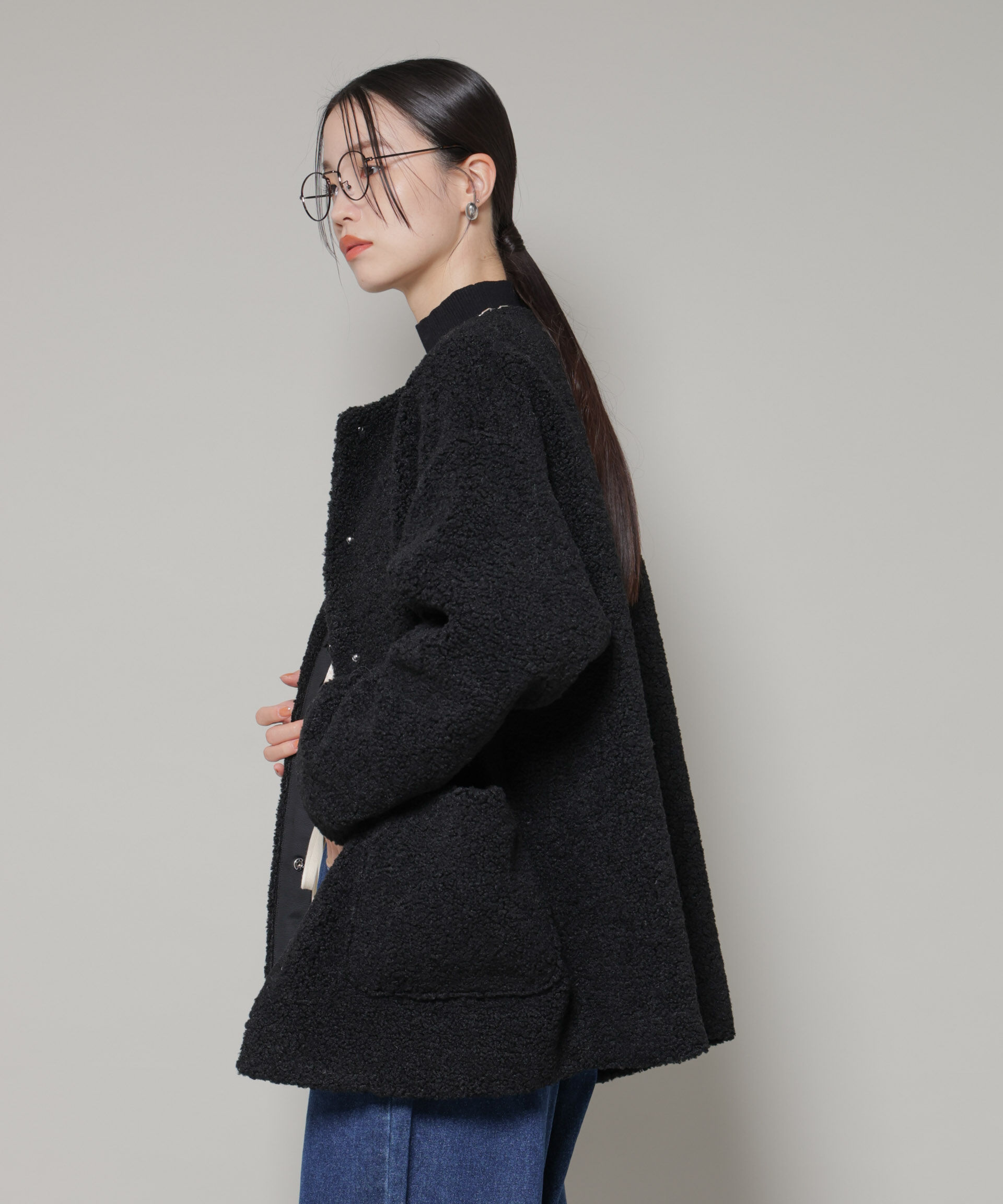 nano･universe「ソフトボアノーカラーミドルコート」|その他|