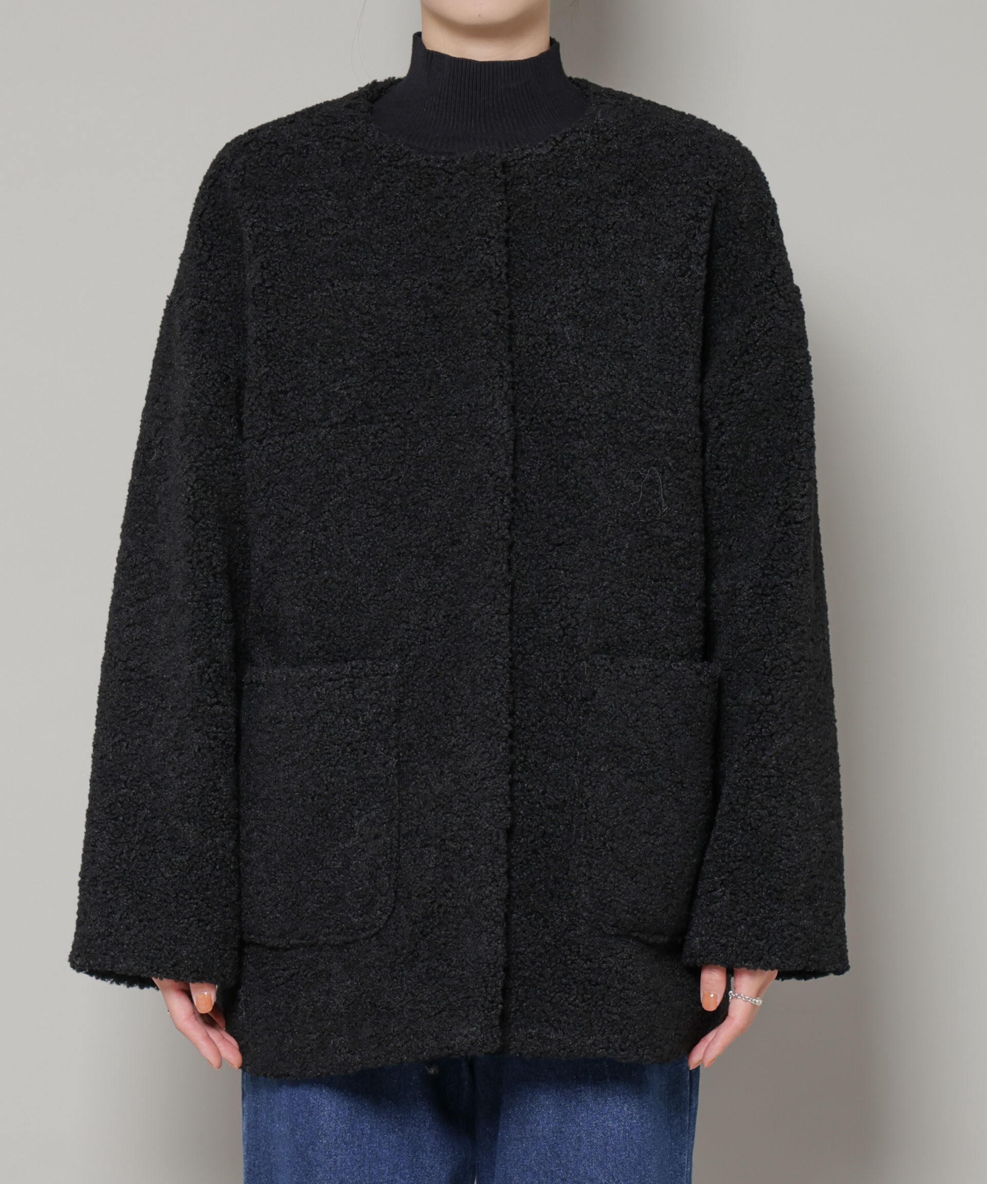 nano･universe「ソフトボアノーカラーミドルコート」|その他|