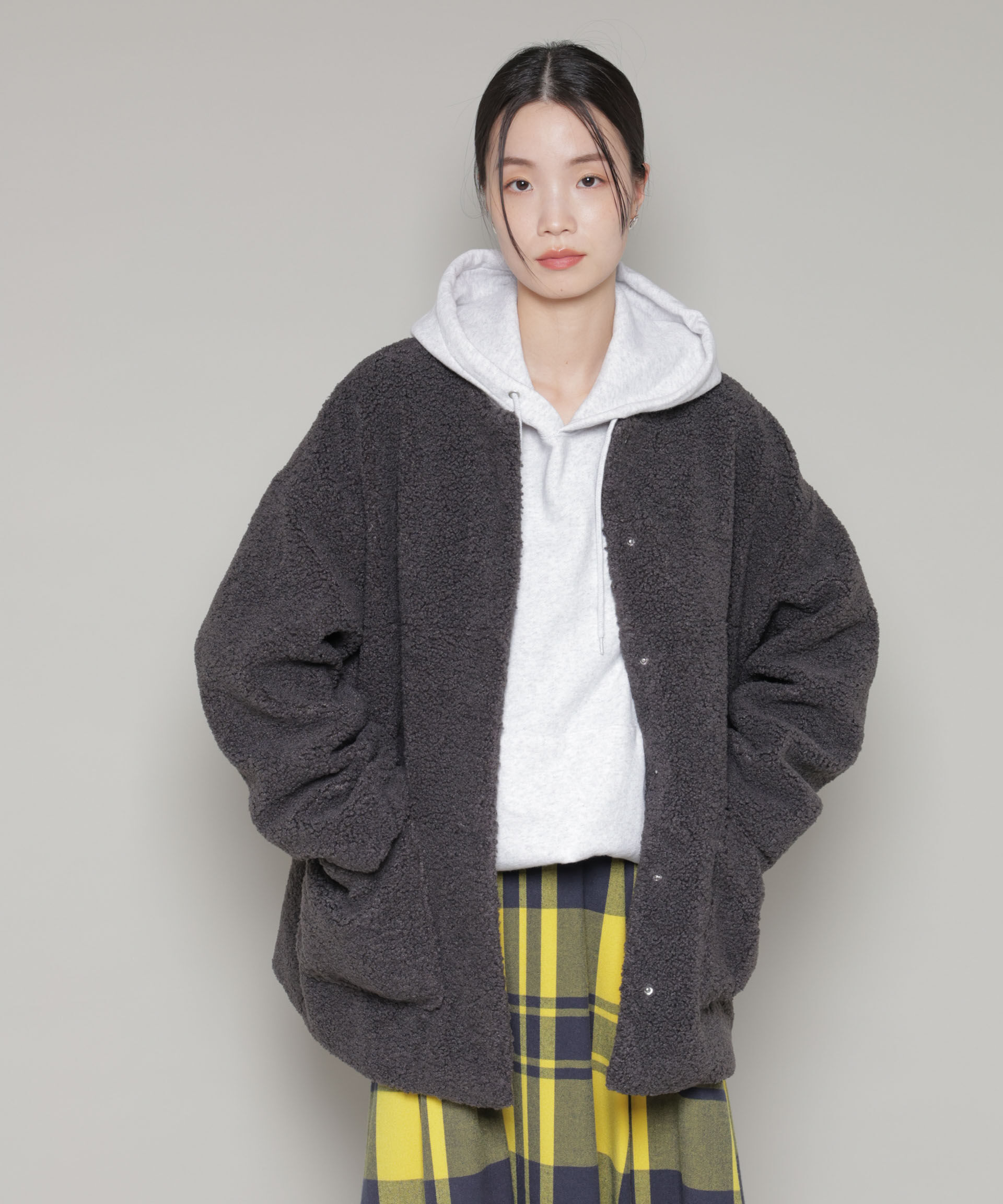 nano･universe「ソフトボアノーカラーミドルコート」|その他|