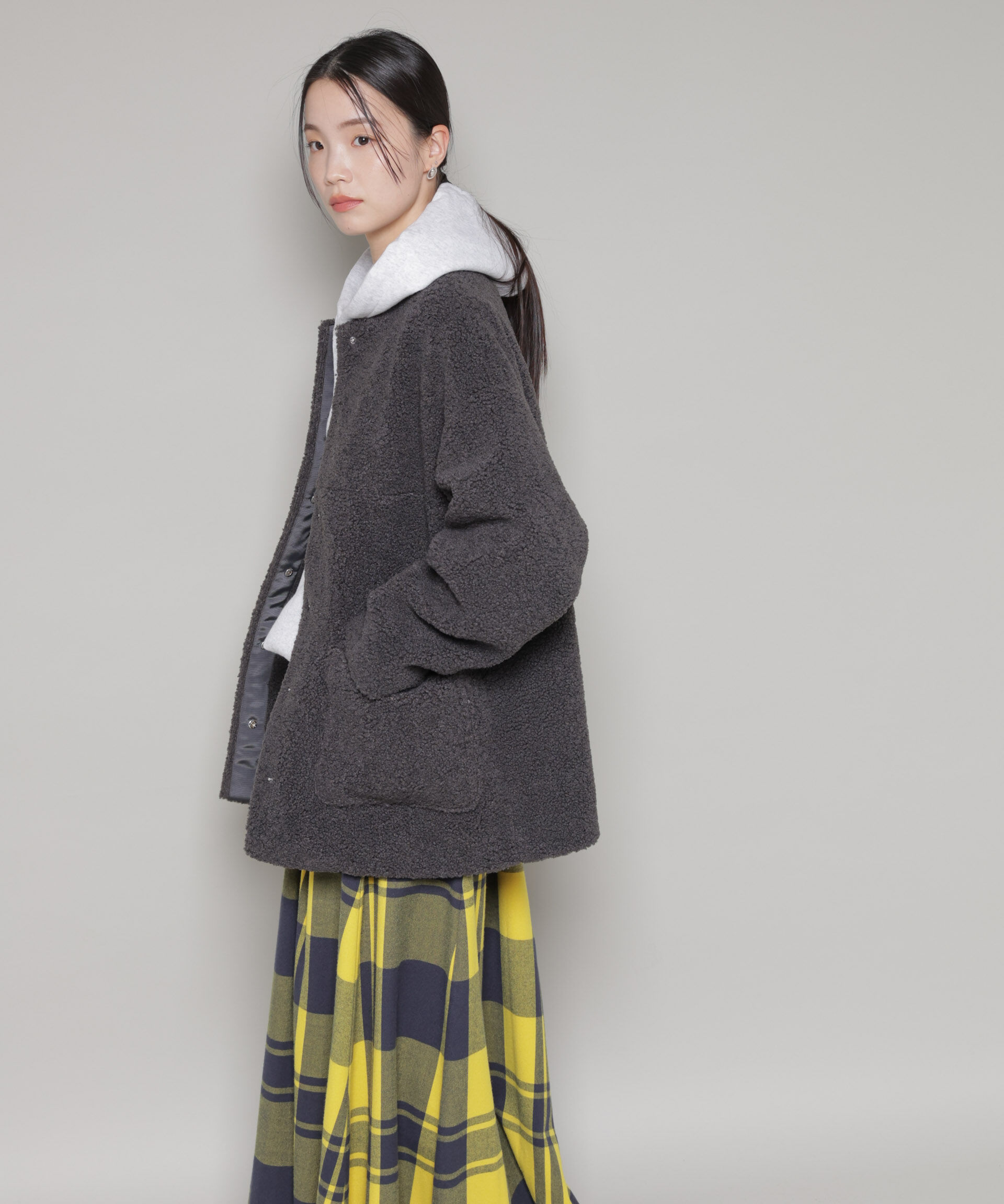 nano･universe「ソフトボアノーカラーミドルコート」|その他|