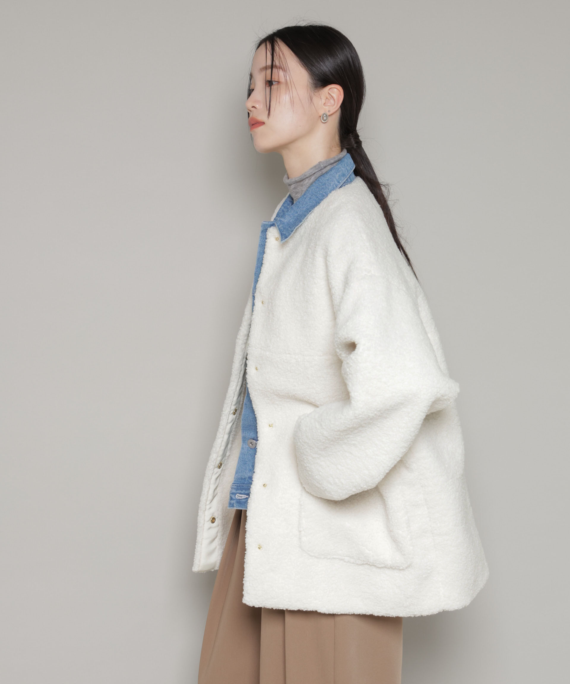 nano･universe「ソフトボアノーカラーミドルコート」|その他|