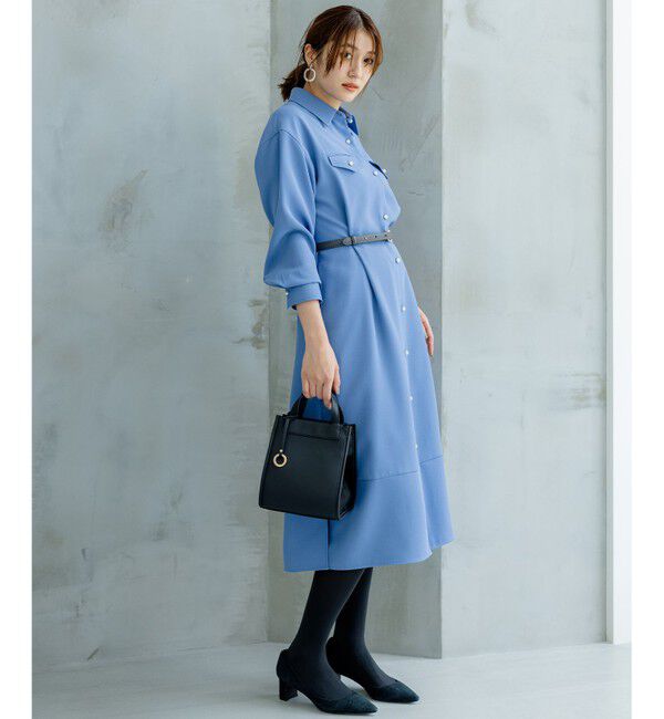 組曲「【サッシュベルト付き】パールボタンシャツワンピース」|ワンピース|