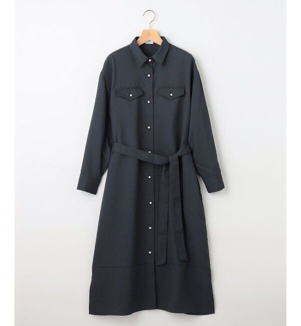 組曲「【サッシュベルト付き】パールボタンシャツワンピース」|ワンピース|