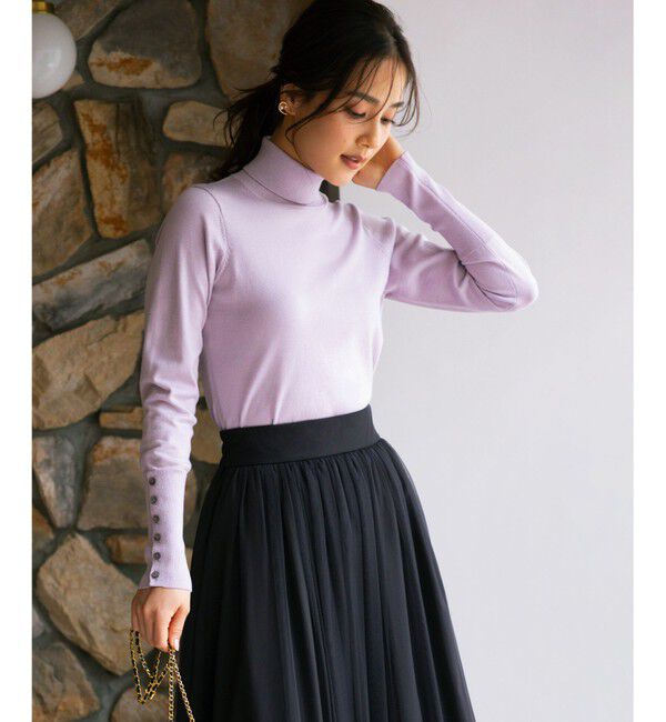 組曲「ルーズフィットタートル ニット」|ニット・セーター|ライラック系