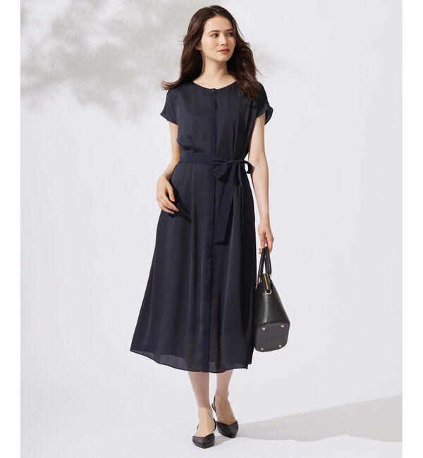 自由区「【ご好評につき追加生産・新色追加】ハーバルフロープリント ワンピース」|ドレス|ネイビー系