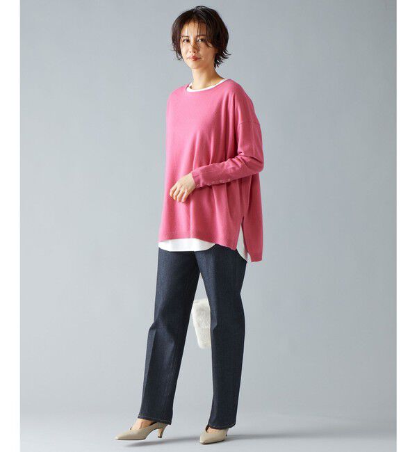 自由区「【洗える】ソフトウールハイゲージポンチョ風 ニット」|ニット・セーター|