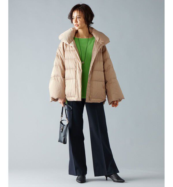 自由区「【洗える】ソフトウールハイゲージポンチョ風 ニット」|ニット・セーター|