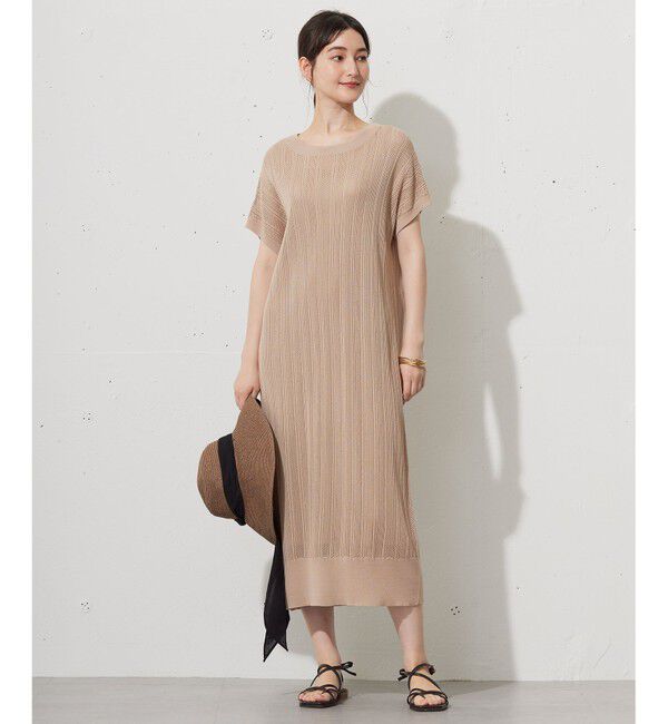 自由区「【ワコールコラボ】【カタログ掲載・洗える】レーシーニット ドレス」|スーツ|