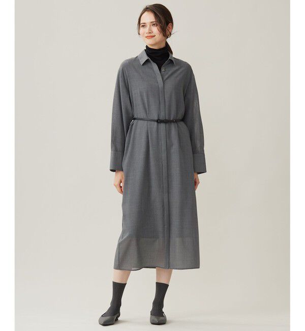 自由区「【洗える】ライトビエラシャツ ワンピース」|ワンピース|