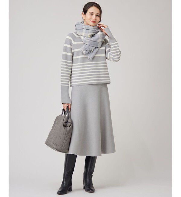 自由区「【スタイリストコラボ・洗える】ウールミラノボーダー ニット」|ニット・セーター|