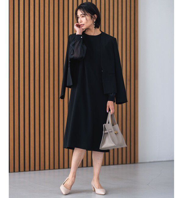 23区「【セットアップ対応】トリアセダブルジョーゼット シフォンスリーブ ワンピース」|ワンピース|