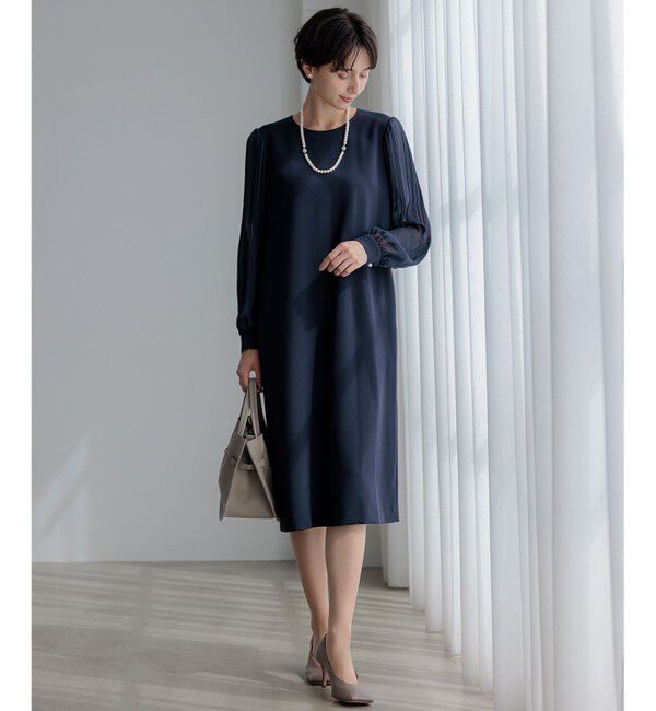 23区「【セットアップ対応】トリアセダブルジョーゼット シフォンスリーブ ワンピース」|ワンピース|