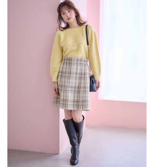 ANY SIS「ファジーチェック ミニスカート」|スカート|