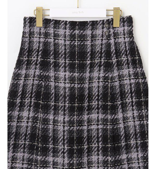 ANY SIS「ファジーチェック ミニスカート」|スカート|