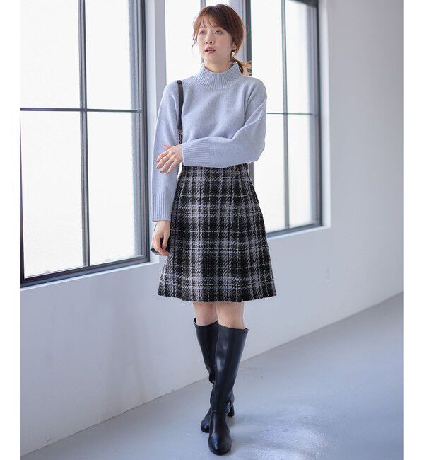 ANY SIS「ファジーチェック ミニスカート」|スカート|