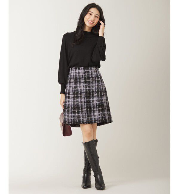 ANY SIS「ファジーチェック ミニスカート」|スカート|