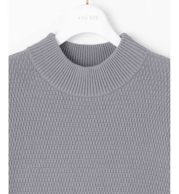 any SiS「【洗える】バスケット編み切替えニット ワンピース」|ワンピース|