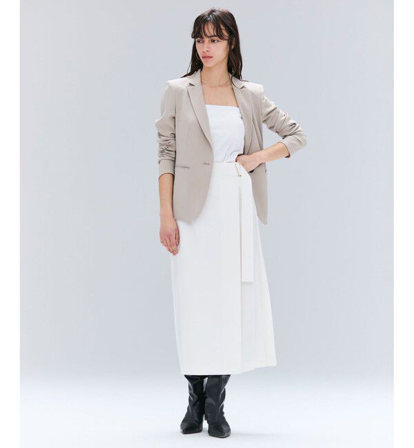 BEIGE,「【セットアップ対応・洗える・BAILA 11月号掲載】ZEPHYR / ウールライクアシンメトリープリーツスカート」|スカート|