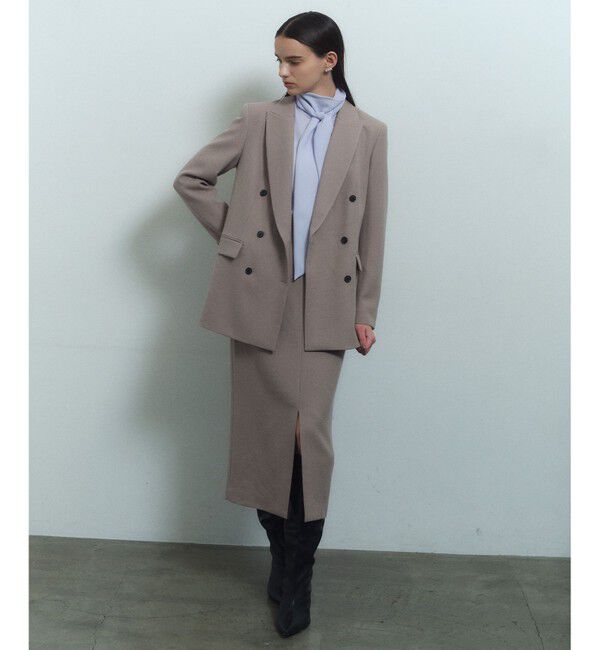 BEIGE,「【VERY NaVY12月号掲載】BUNNELL / ウールハイウエストタブボタンスカート」|スカート|