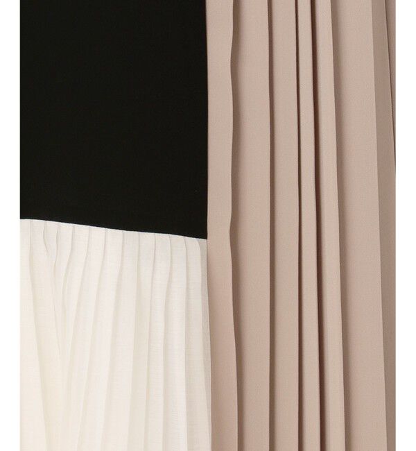  「カラーブロックプリーツワンピース」|ドレス|