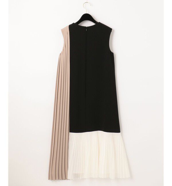  「カラーブロックプリーツワンピース」|ドレス|
