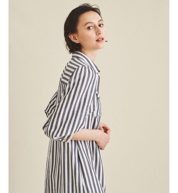  「サッカーボーダーシャツワンピース」|ドレス|