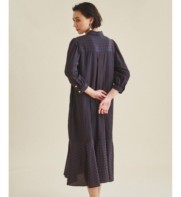  「サッカーボーダーシャツワンピース」|ドレス|