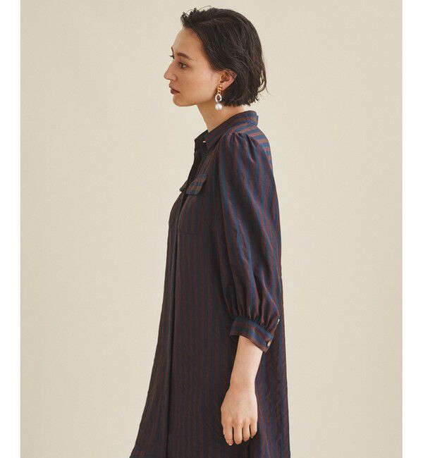  「サッカーボーダーシャツワンピース」|ドレス|