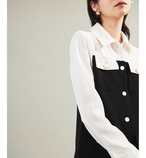 Grace Class「バイカラージャケットドレス」|ワンピース|