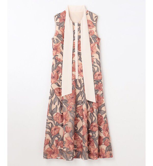 GRACE CONTINENTAL「フラワー刺繍ミディドレス」|ドレス|