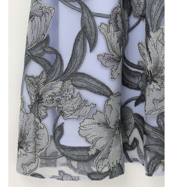 GRACE CONTINENTAL「フラワー刺繍ミディドレス」|ドレス|