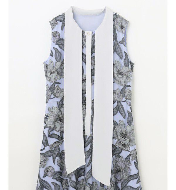 GRACE CONTINENTAL「フラワー刺繍ミディドレス」|ドレス|