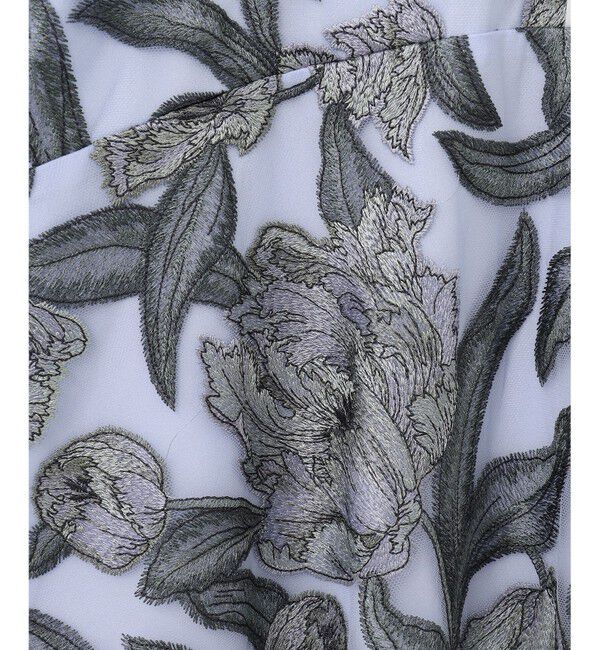 GRACE CONTINENTAL「フラワー刺繍ミディドレス」|ドレス|