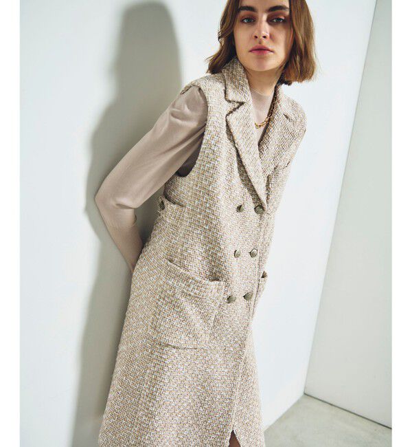 Grace Class「ツイードジレワンピース」|ワンピース|ベージュ