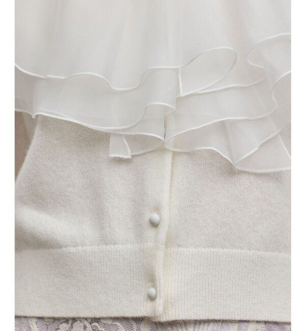 GRACE CONTINENTAL「フリルニットカーディガン」|カーディガン|