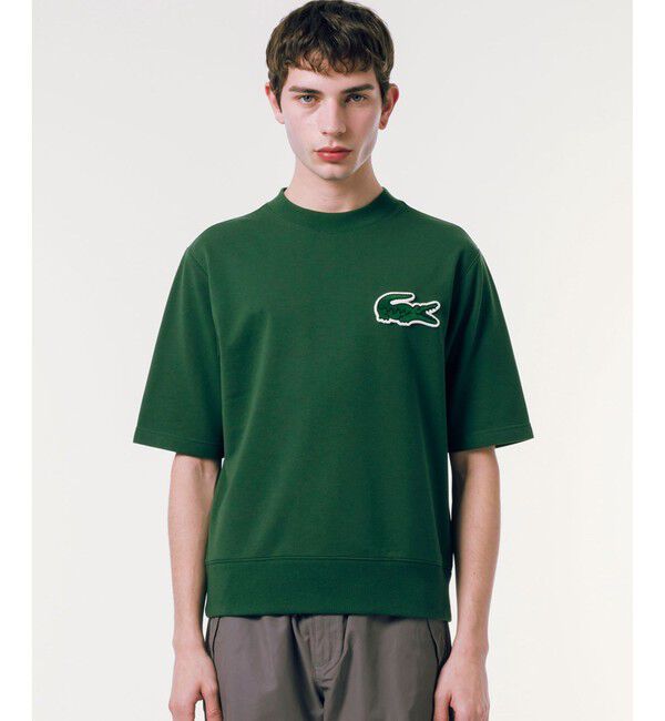 LACOSTE「オーバーサイズクロックエンブレムスウェットTシャツ トレーナー」|スウェット・ジャージ|グリーン