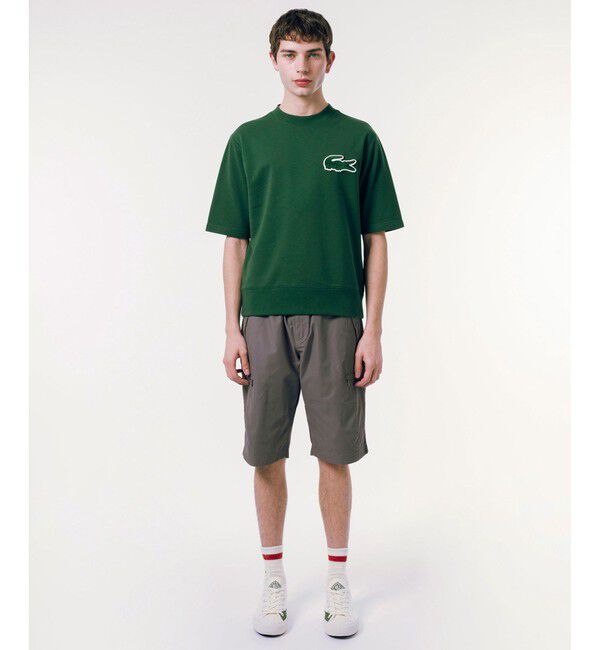 LACOSTE「オーバーサイズクロックエンブレムスウェットTシャツ トレーナー」|スウェット・ジャージ|