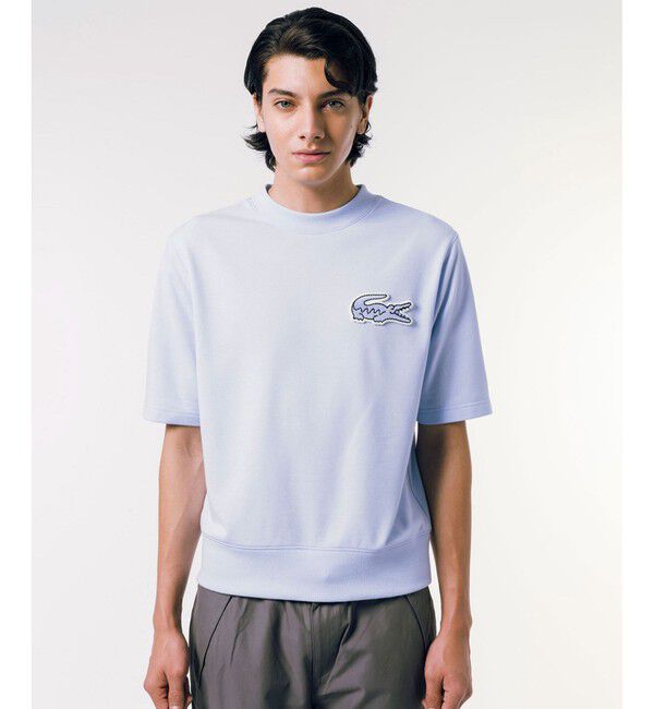 LACOSTE「オーバーサイズクロックエンブレムスウェットTシャツ トレーナー」|スウェット・ジャージ|アクア