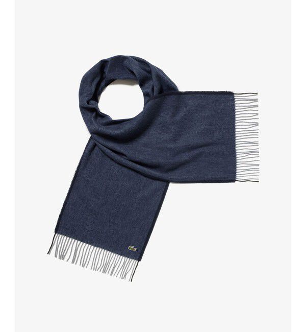 LACOSTE「ヘリンボーンマフラー」|マフラー|ダークネイビー