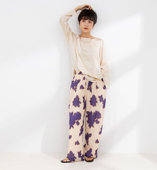 NOLLEY'S「リラックスサテン長袖Tブラウス」|シャツ・ブラウス|