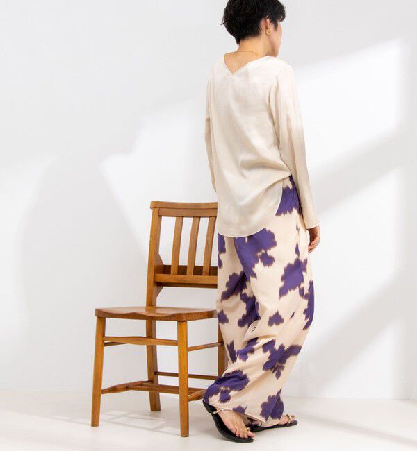 NOLLEY'S「リラックスサテン長袖Tブラウス」|シャツ・ブラウス|