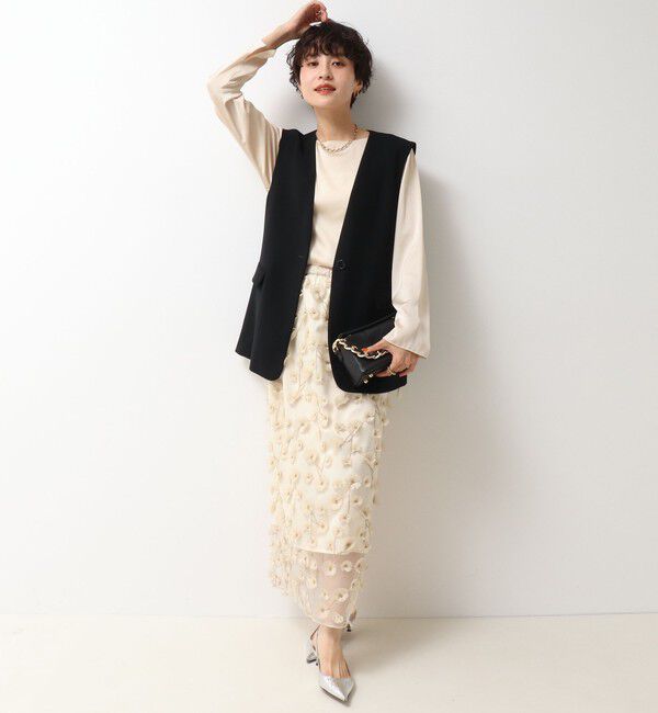 NOLLEY'S「リラックスサテン長袖Tブラウス」|シャツ・ブラウス|