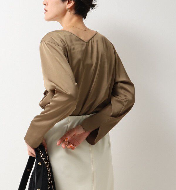 NOLLEY'S「リラックスサテン長袖Tブラウス」|シャツ・ブラウス|