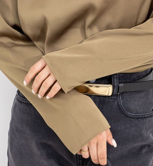 NOLLEY'S「リラックスサテン長袖Tブラウス」|シャツ・ブラウス|